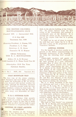 The B.C. Mountaineer 1923 November cover